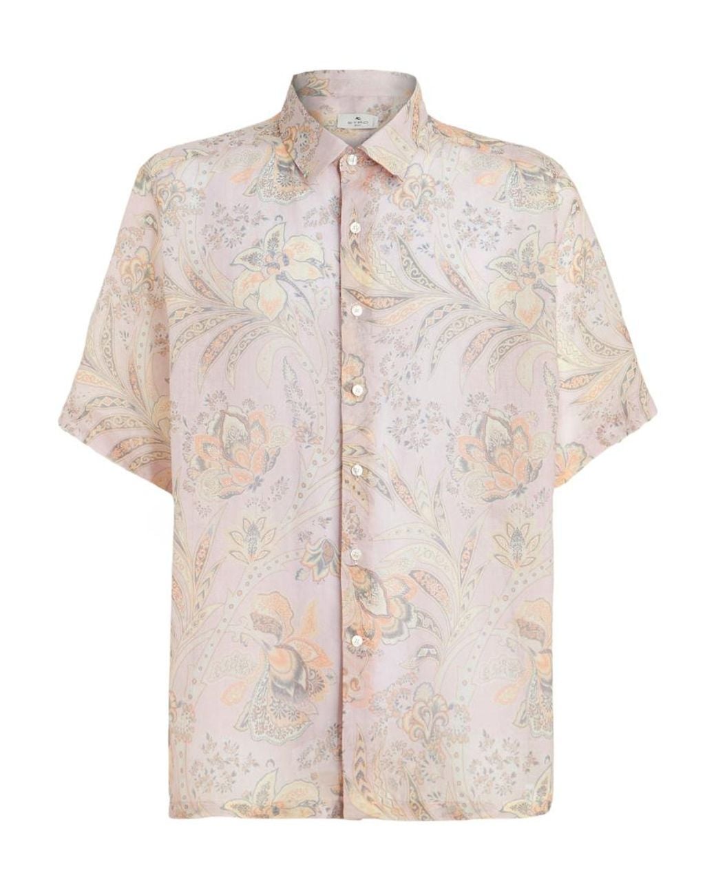 Etro White Paisley Bandana Printed Short Sleeved Shirt for men