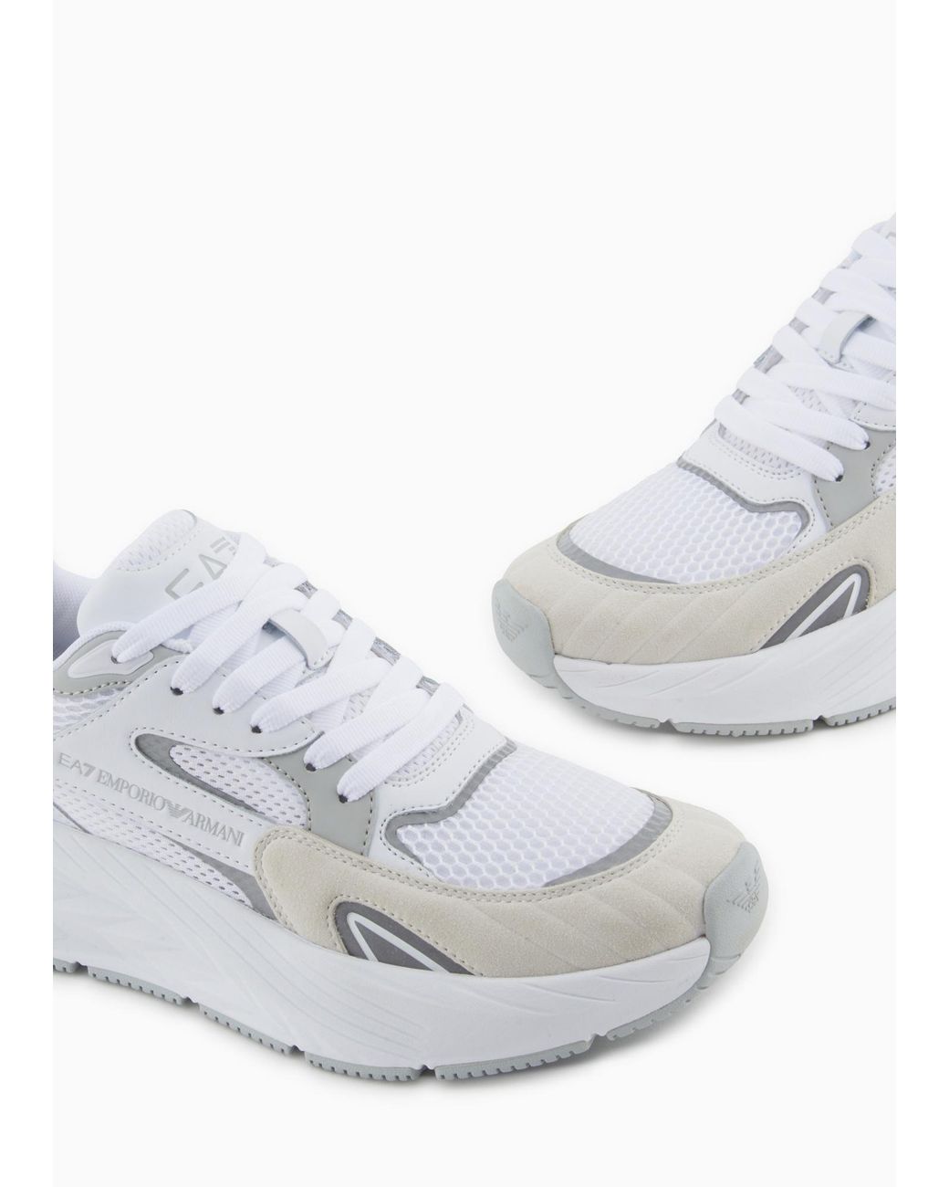 EA7 White Lace Up Sneakers for men