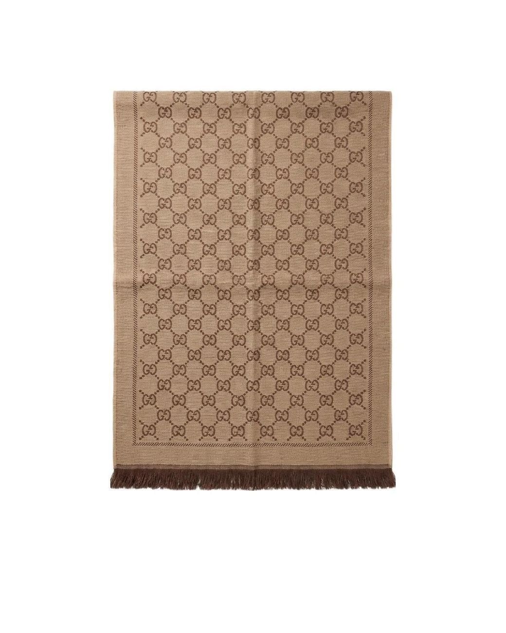 Gucci Natural Gg Supreme Jacquard Scarf