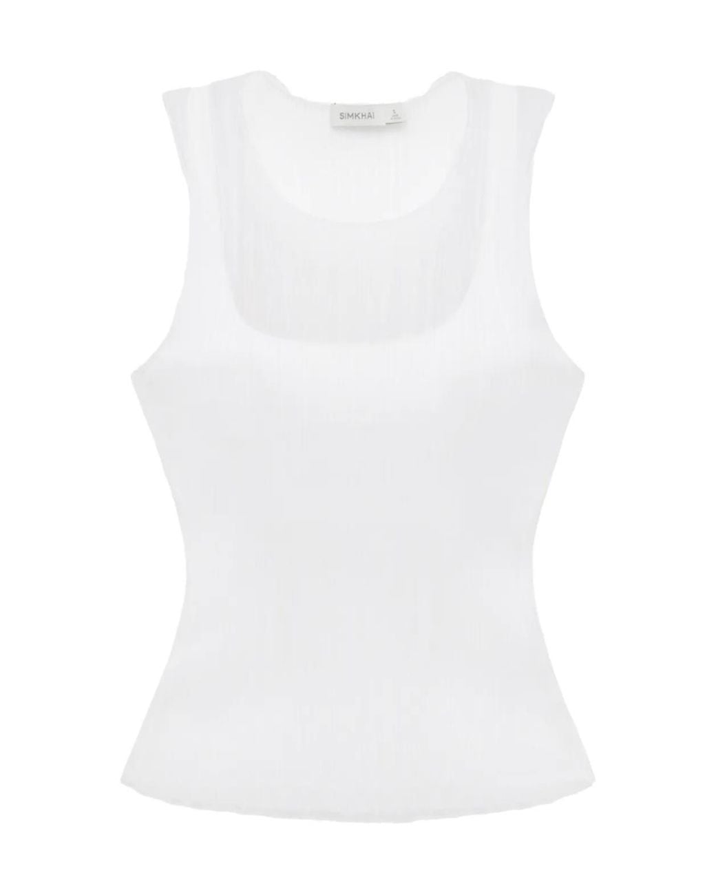 Jonathan Simkhai White Oakley Semi-Sheer Tank Top