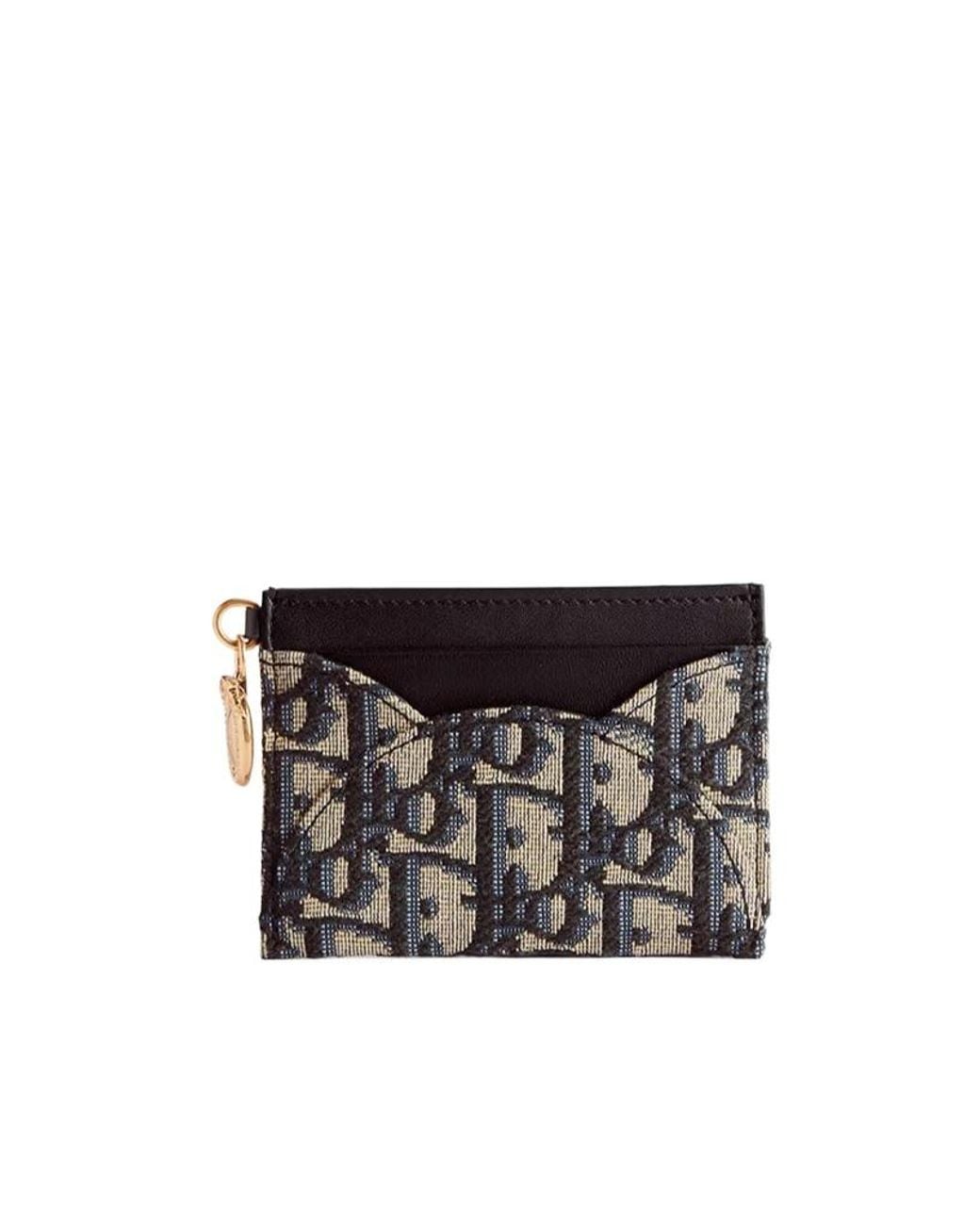 Dior Black Médaillon Freesia Card Holder