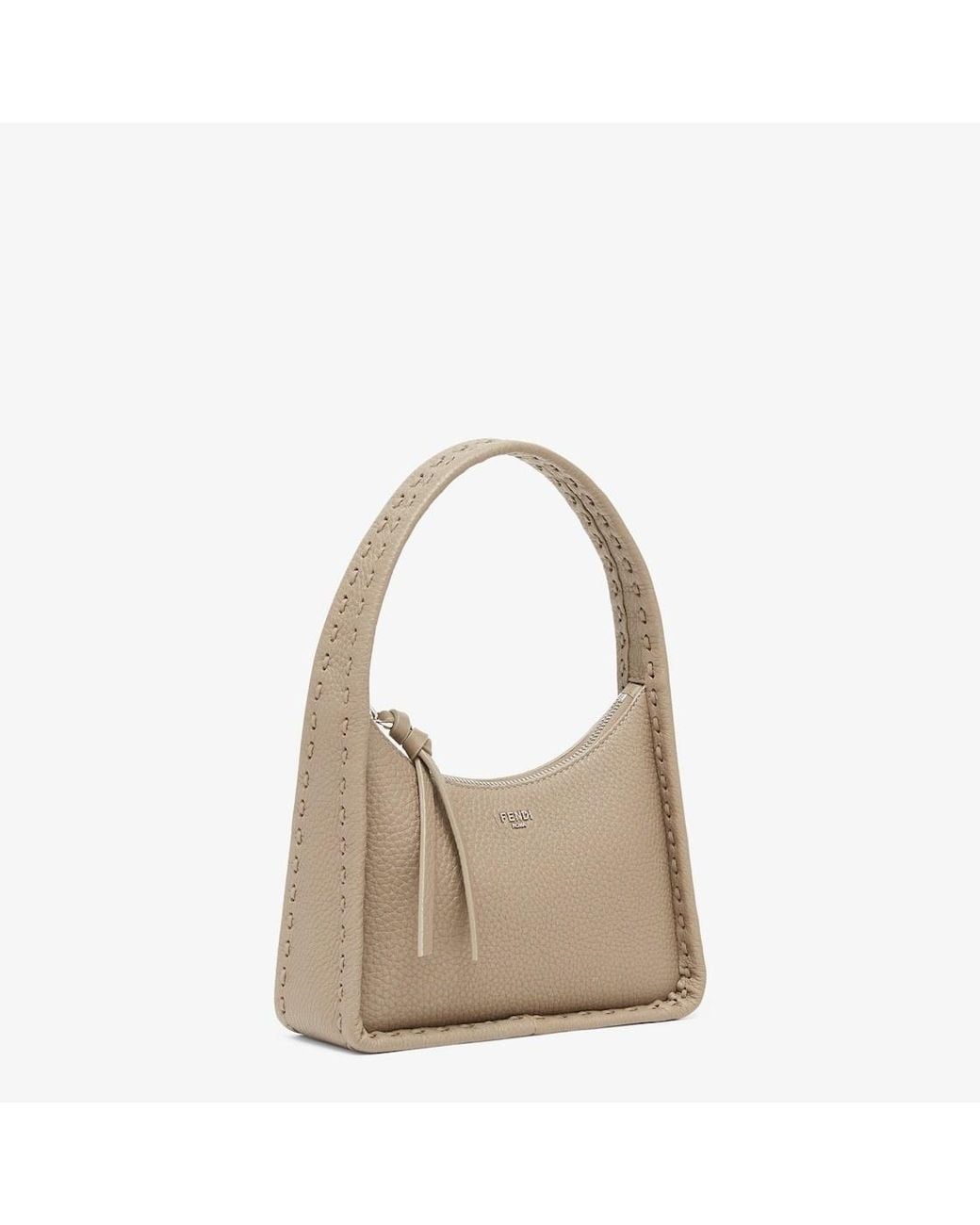 Fendi Natural Mini Fendessence Logo Plaque Tote Bag