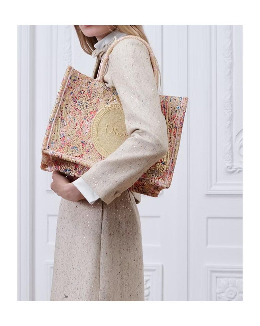 Dior Natural Medium Book Tote With Strap