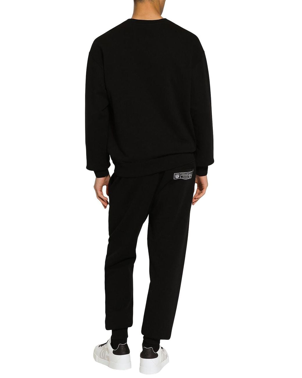 Dolce & Gabbana Black Logo Printed Jersey Sweatshirt for men