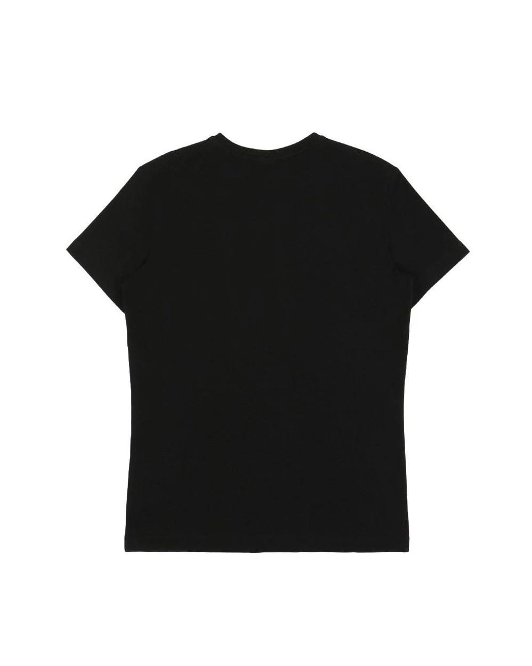 Armani Collezioni Black V-Neck Short-Sleeved T-Shirt for men