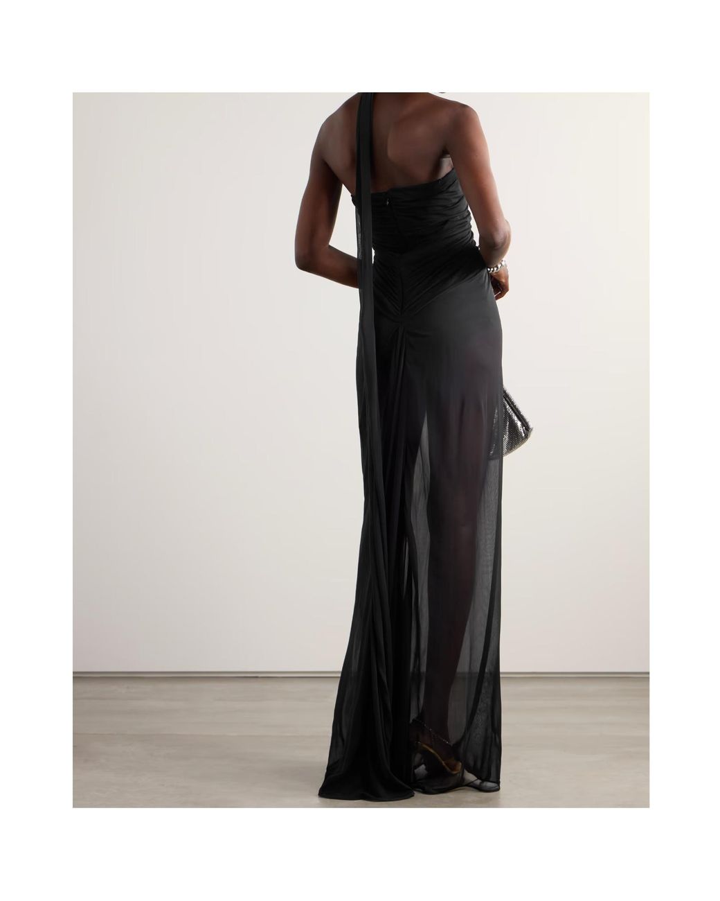 Dolce & Gabbana Black Organza Maxi Dress