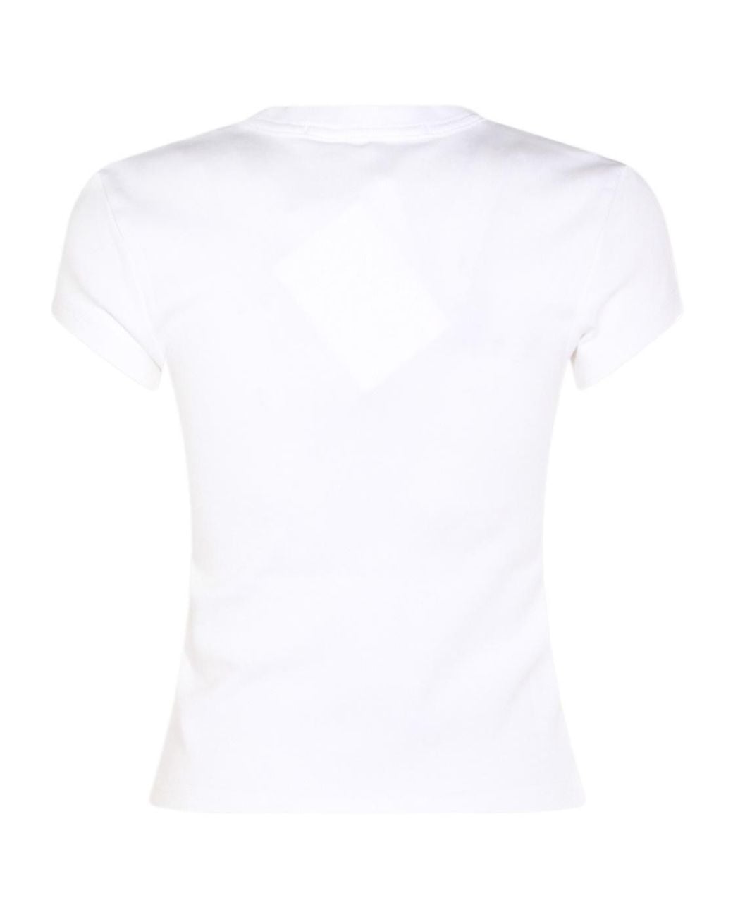 Alexander Wang White Logo-Embellished Crewneck T-Shirt