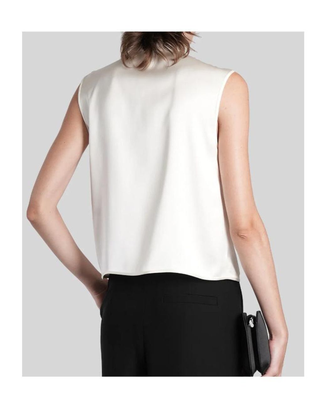 Giorgio Armani White Bow-Detail Sleeveless Shirt