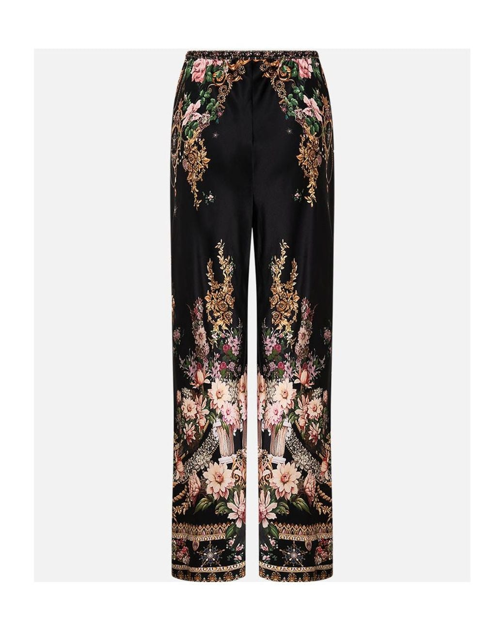 Camilla Black Lace-Up Casual Pants