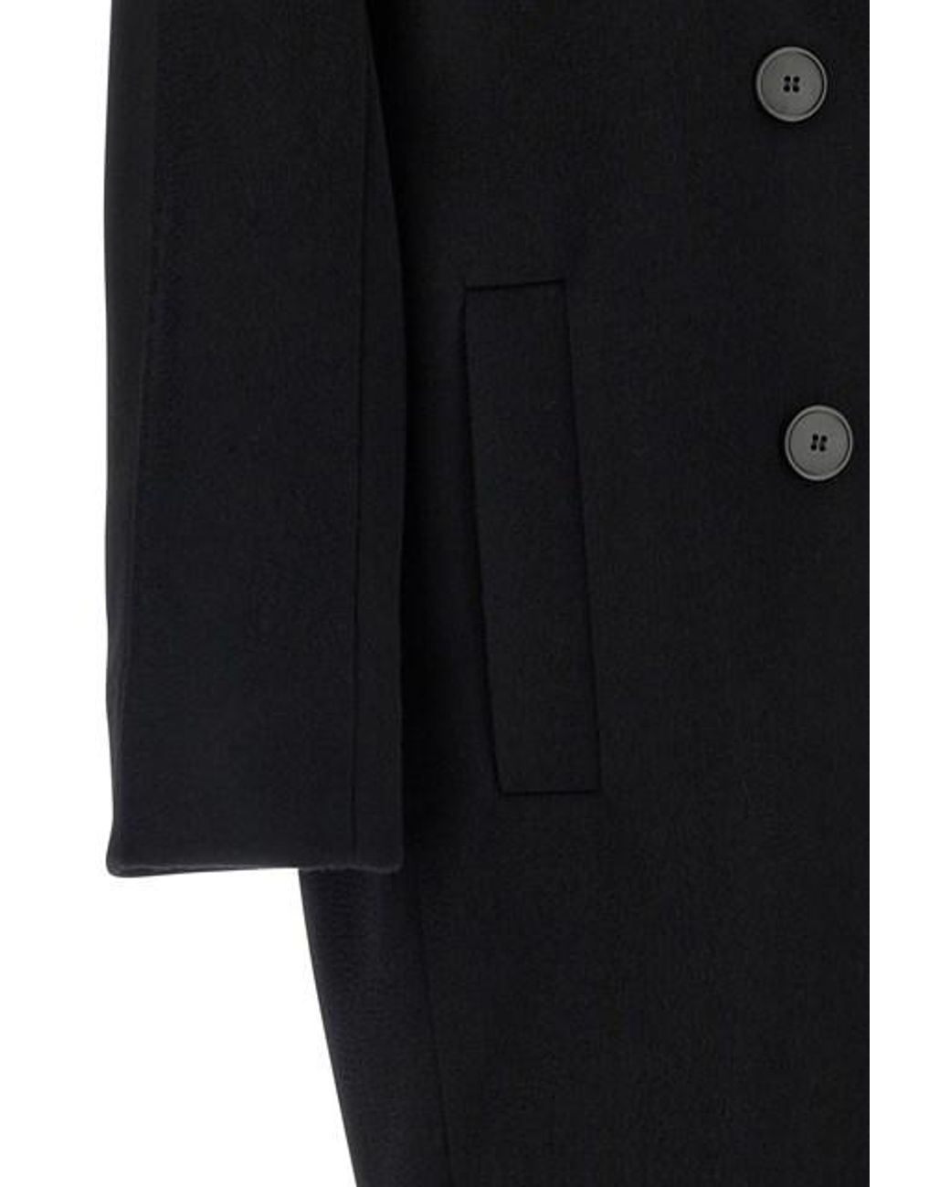 Max Mara Black Studio Agenda Double-Breasted Long Coat