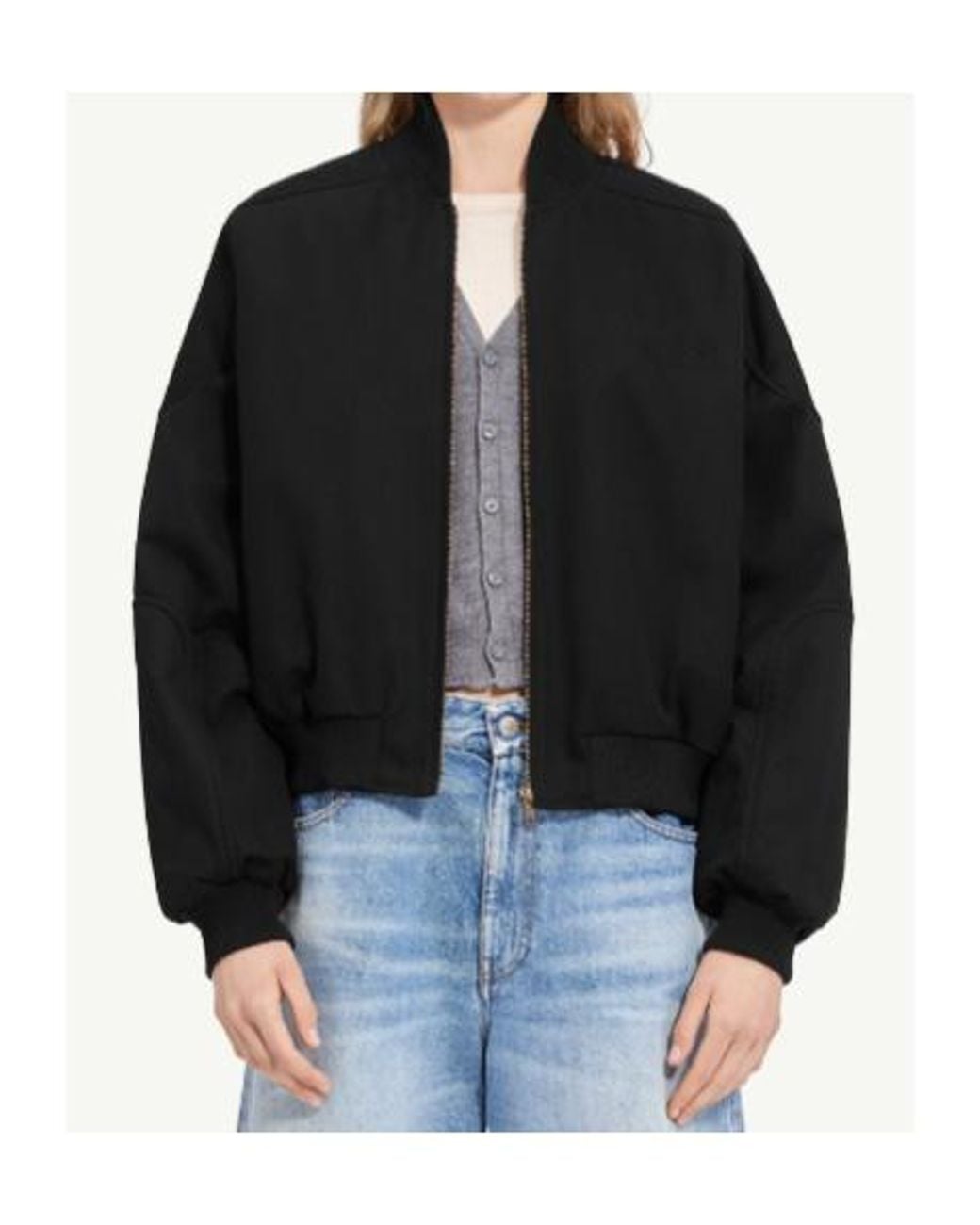MM6 by Maison Margiela Black Zip-Up Bomber Jacket