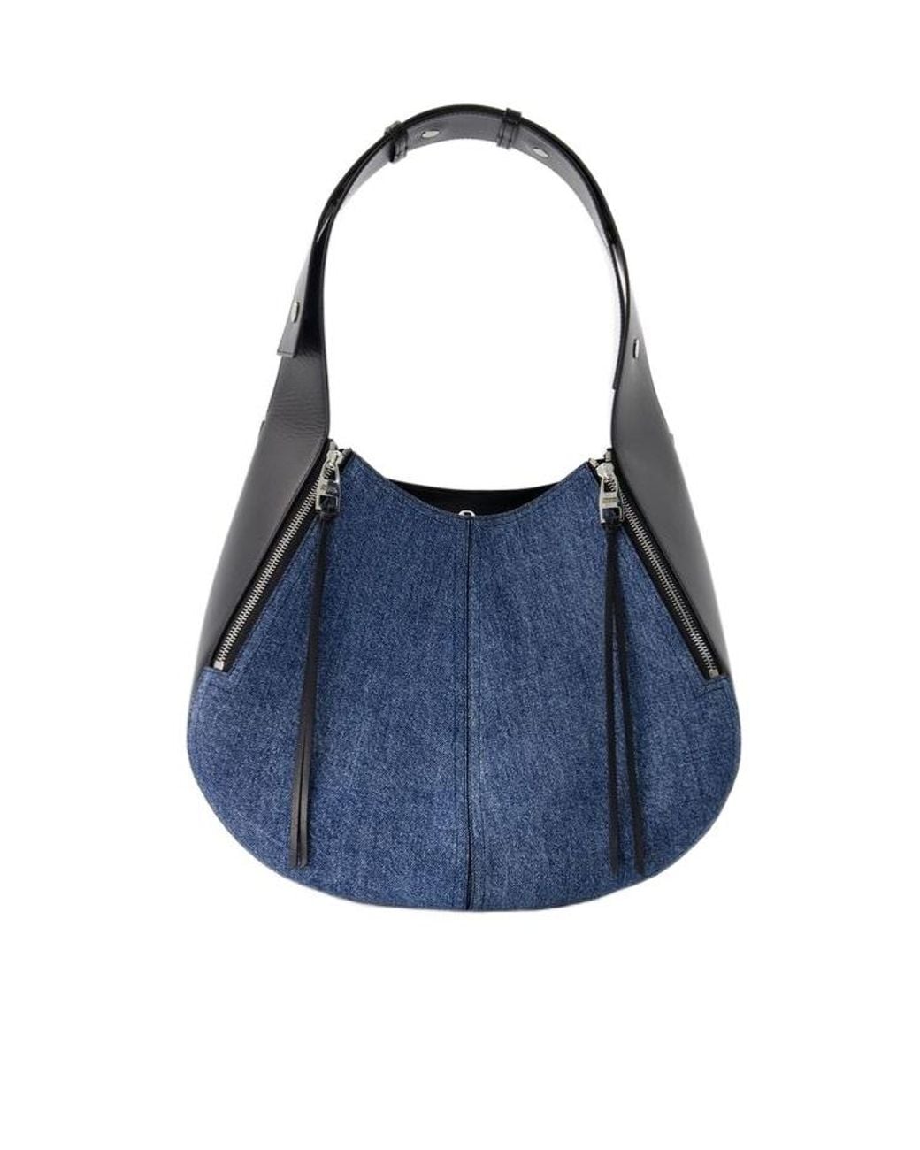 McQueen Blue The Skull Denim Hobo Bag