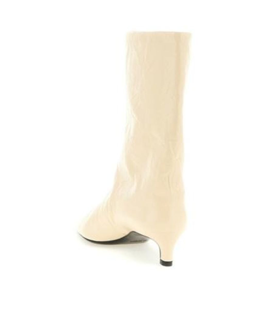 Jil Sander Natural Craquele Pointed-Toe Ankle Boots