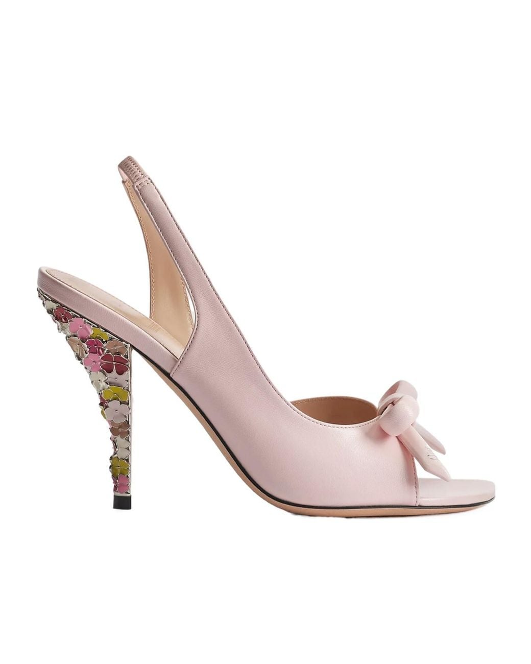 Dior Pink Bow Heeled Slingback Sandal