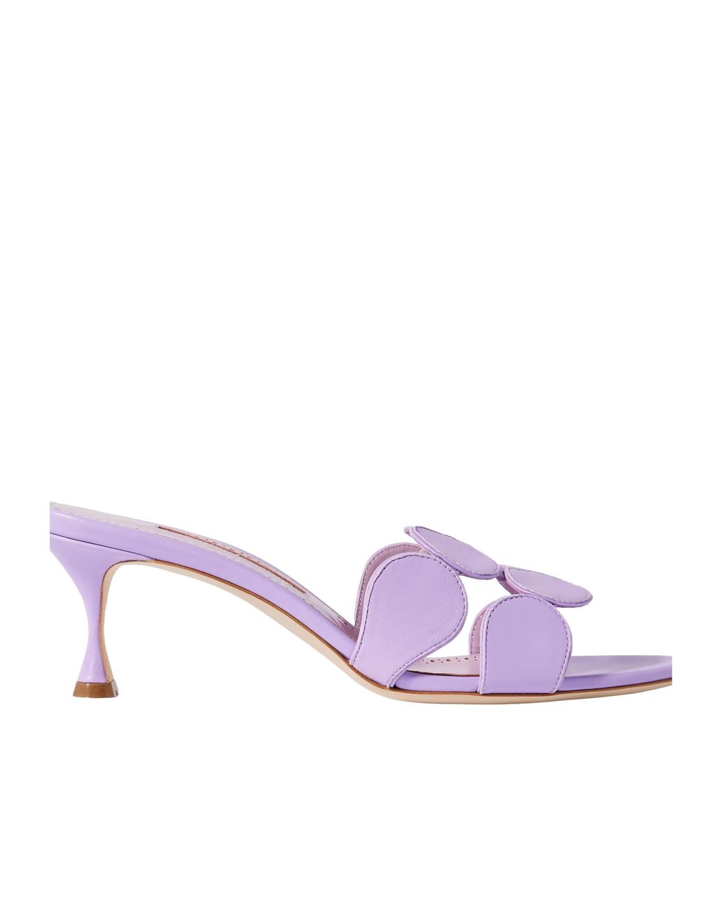Manolo Blahnik Purple Leather Mules