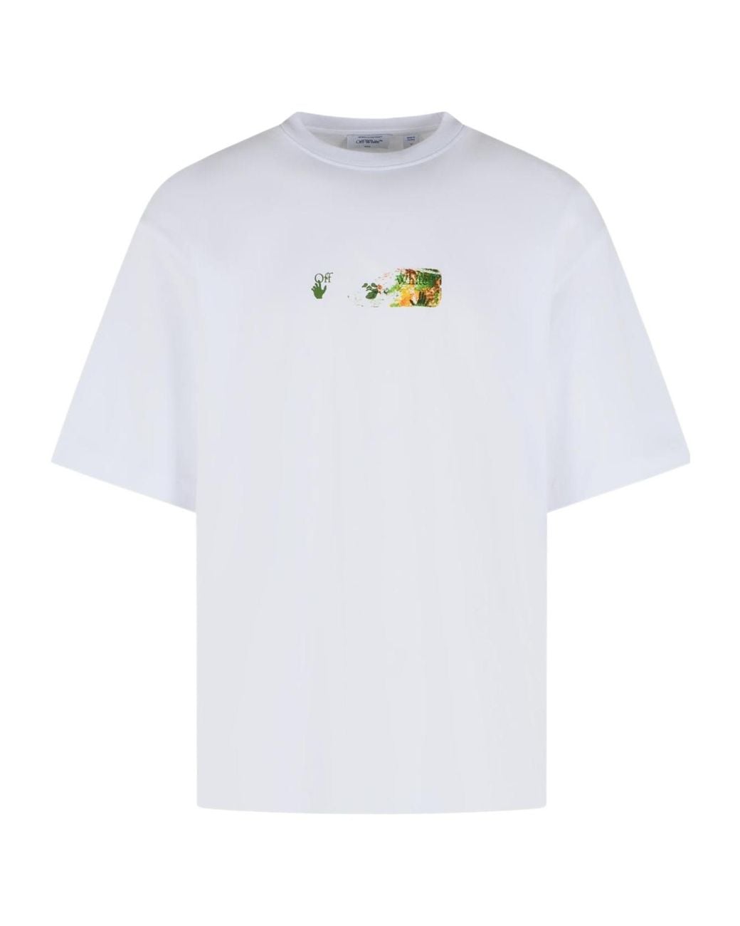 Off-White c/o Virgil Abloh White Logo Printed Crewneck T-Shirt for men