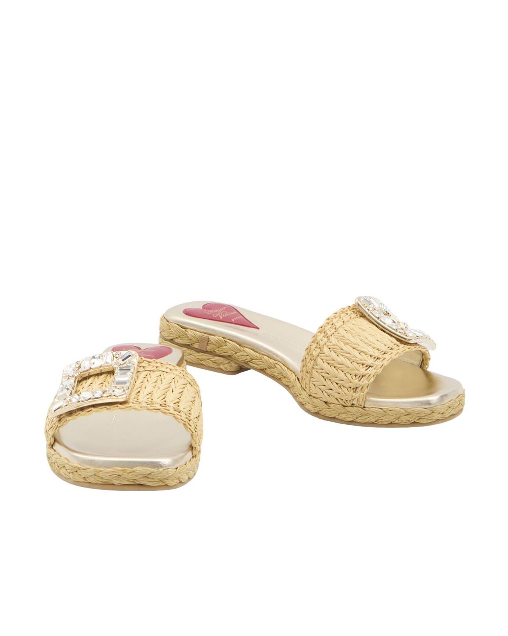 Roger Vivier Natural Buckle Embellished Espadrillas
