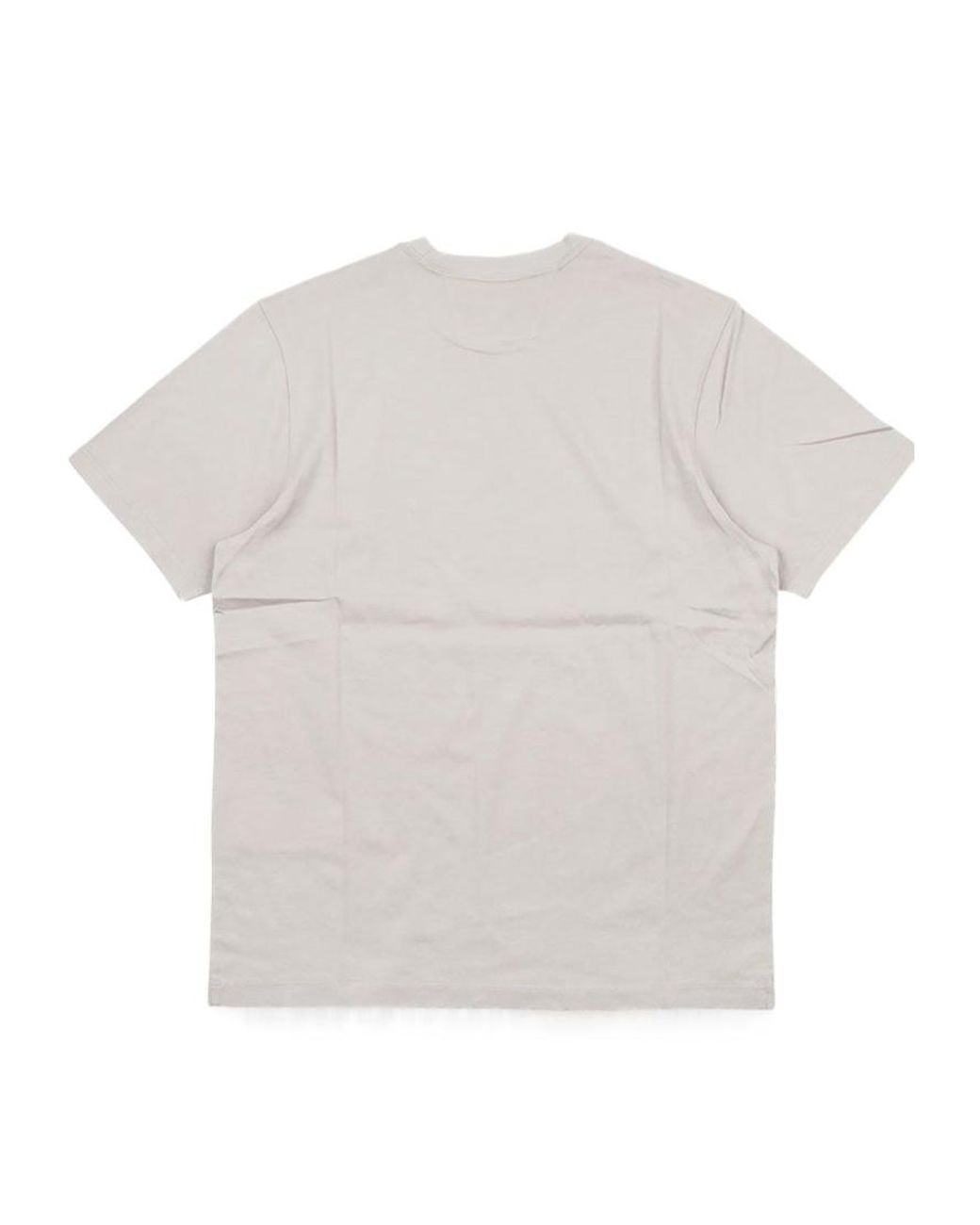 C P Company White Logo Printed Crewneck T-Shirt for men