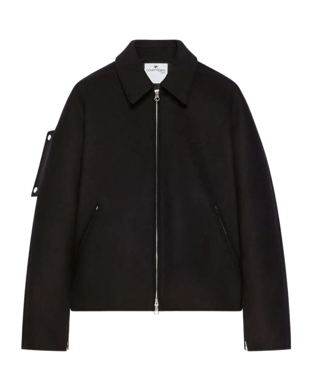 Courreges Black Courrèges Embroidered Bomber Jacket for men