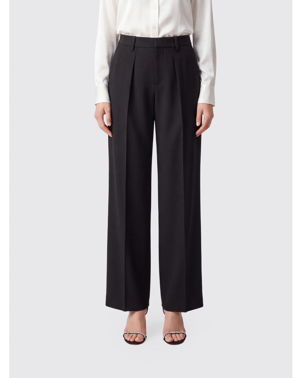 N°21 Black Pleated Wide-Leg Trousers