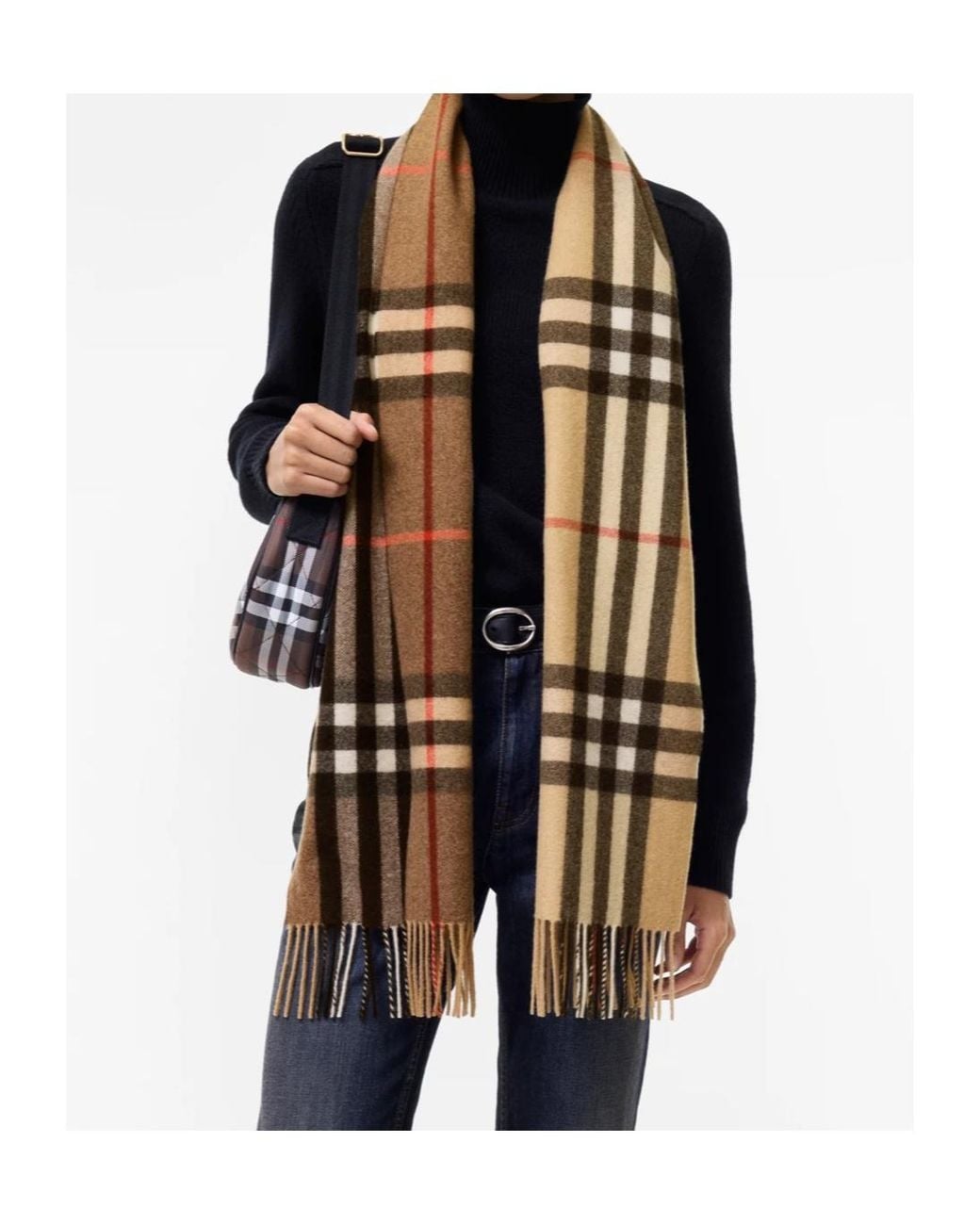 Burberry Multicolor Gradient Check Cashmere Scarf for men