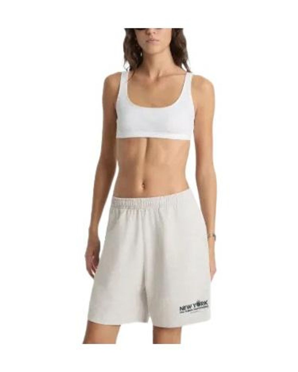 Sporty & Rich White Elasticated Printed Track Shorts