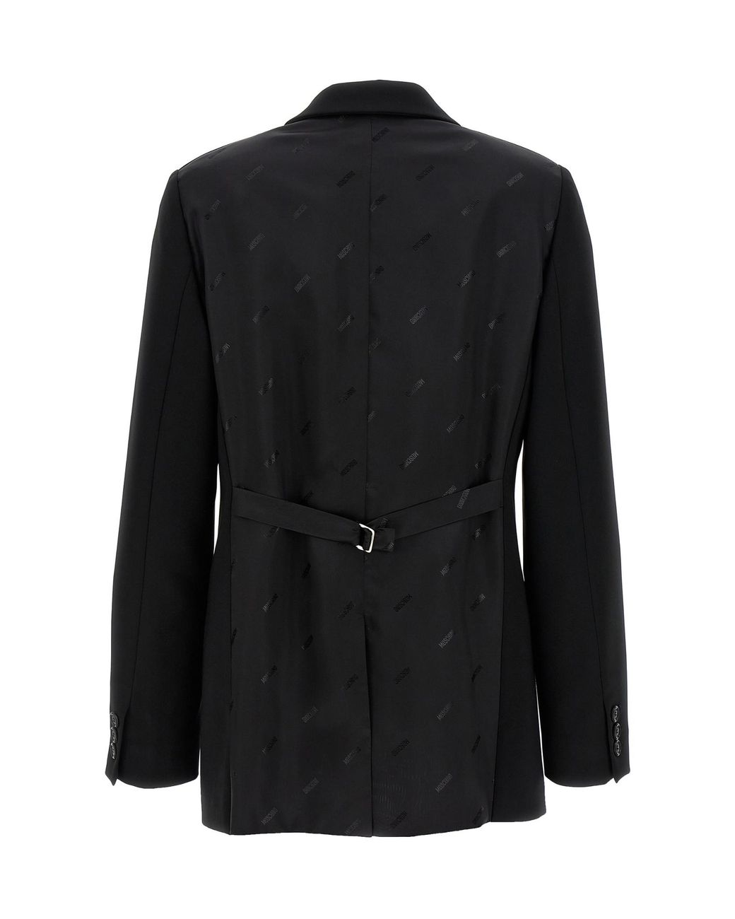 Moschino Black Single-Breasted Martingale Blazer