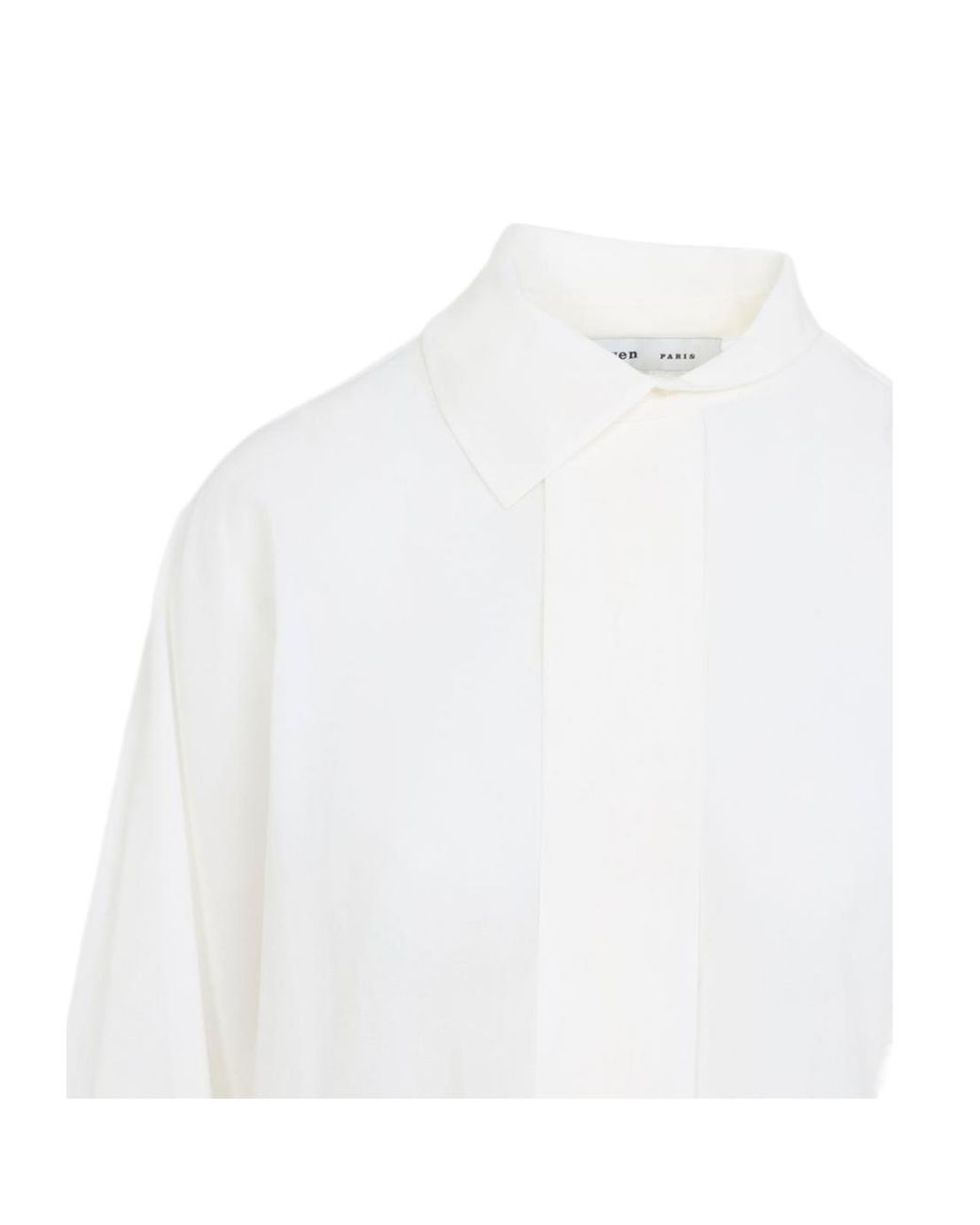 Carven White Collared Long-Sleeve Shirt
