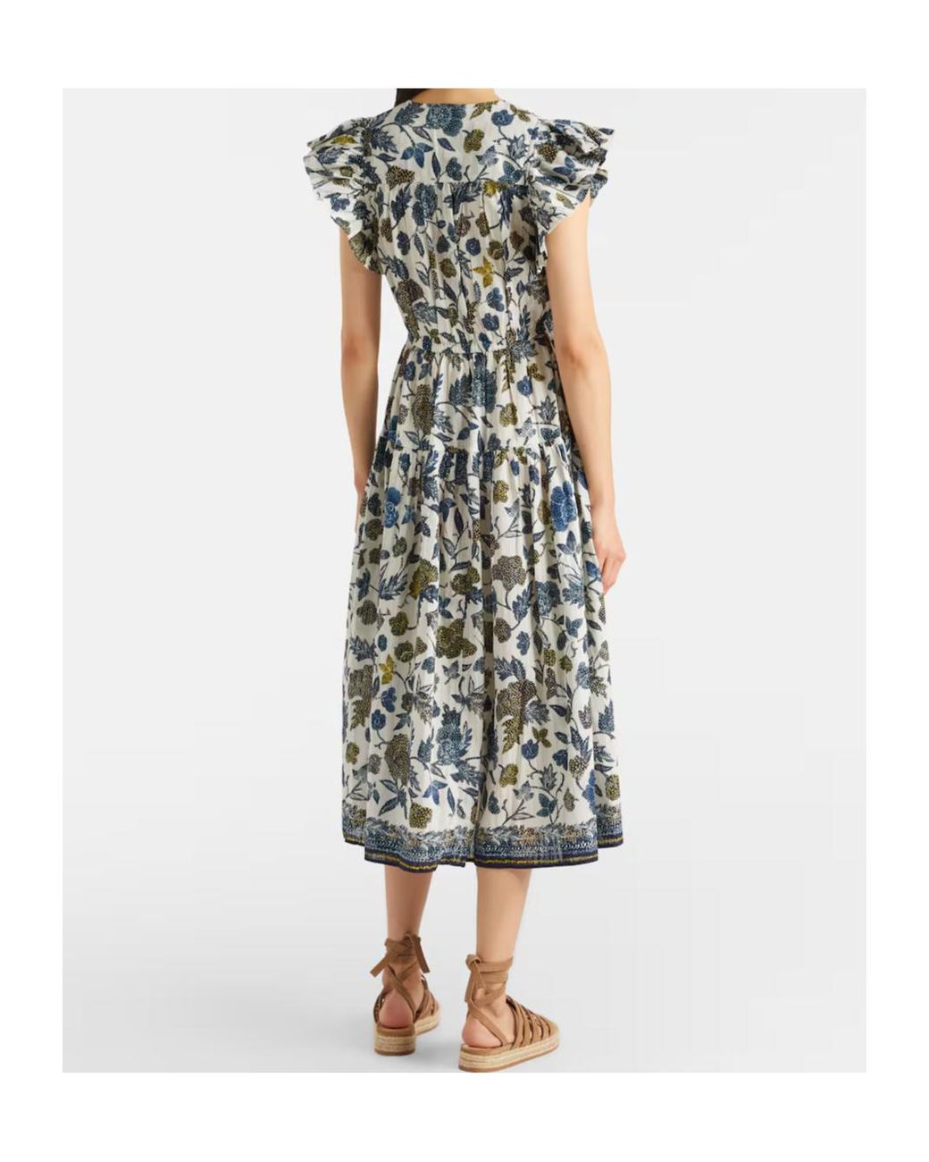 Ulla Johnson Multicolor Kairi Gathered Cotton-Blend Midi Dress