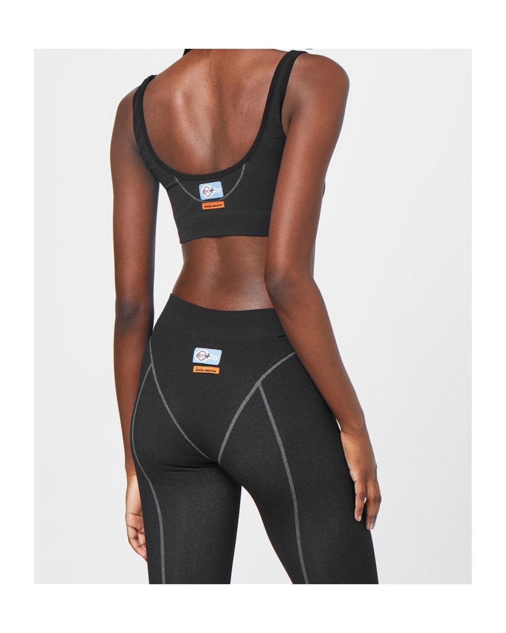Heron Preston Black Cropped Logo Sport Tank Top