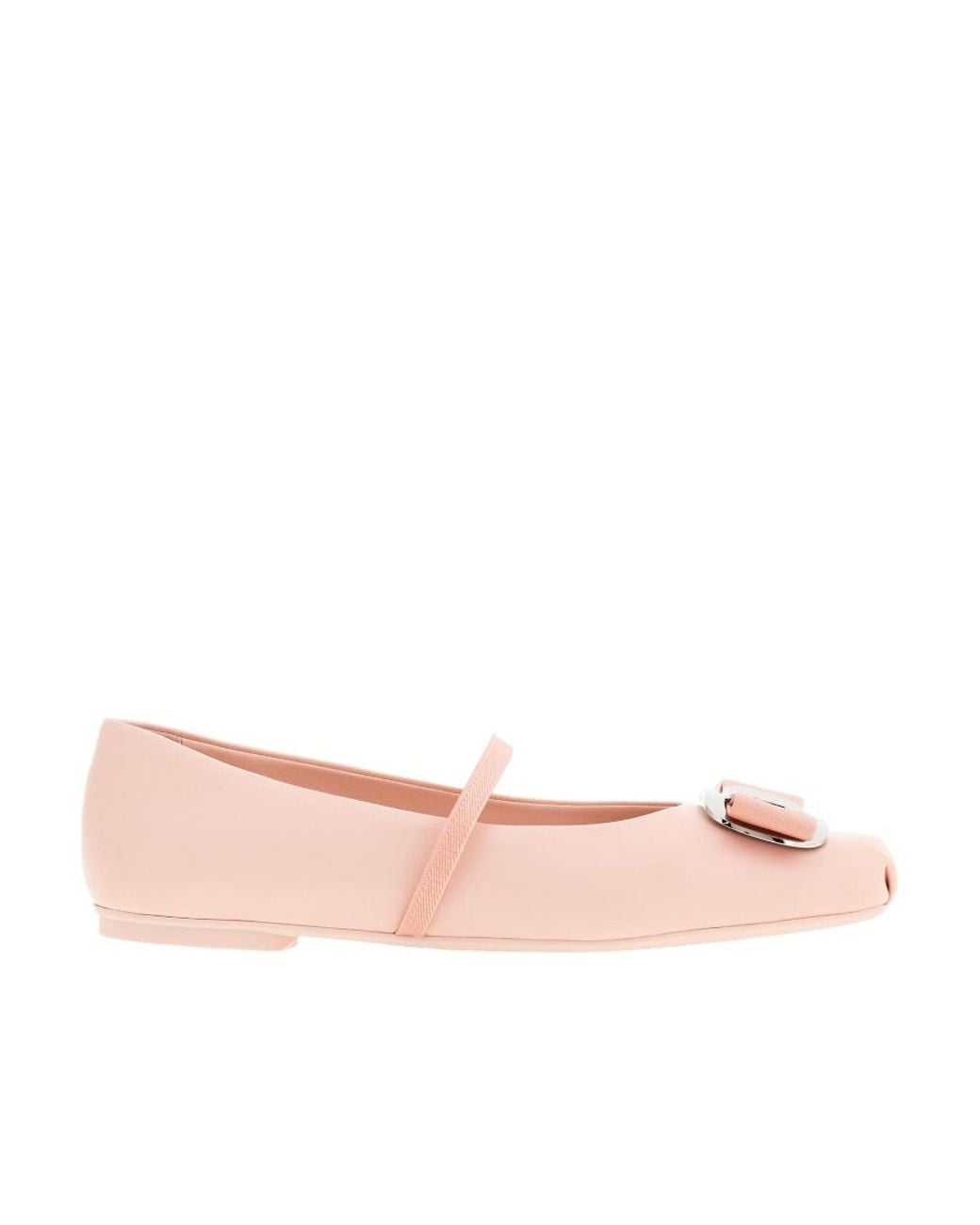 Ferragamo Pink Vara Flat Ballet Shoes