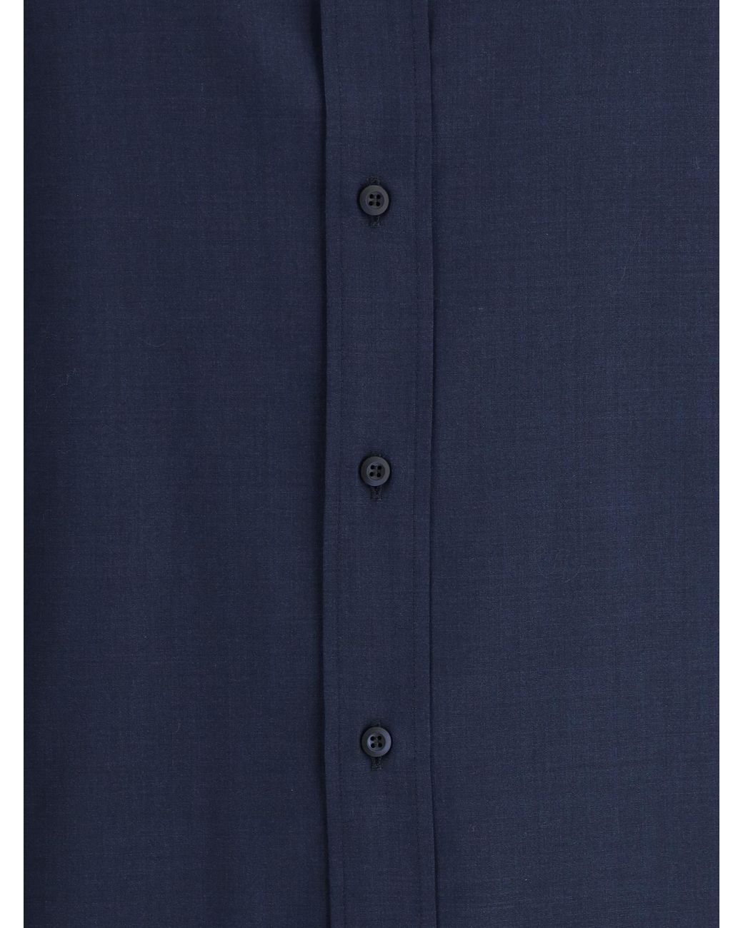Brunello Cucinelli Blue Curved Hem Shirt for men