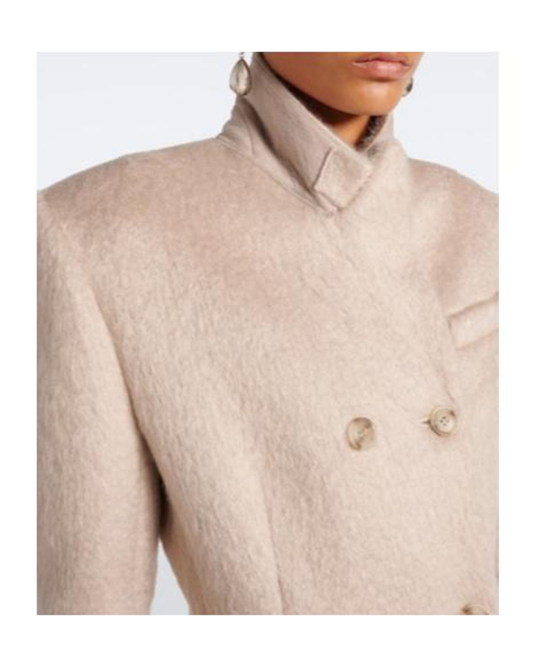 Magda Butrym Natural Double-Breasted Wool-Blend Blazer