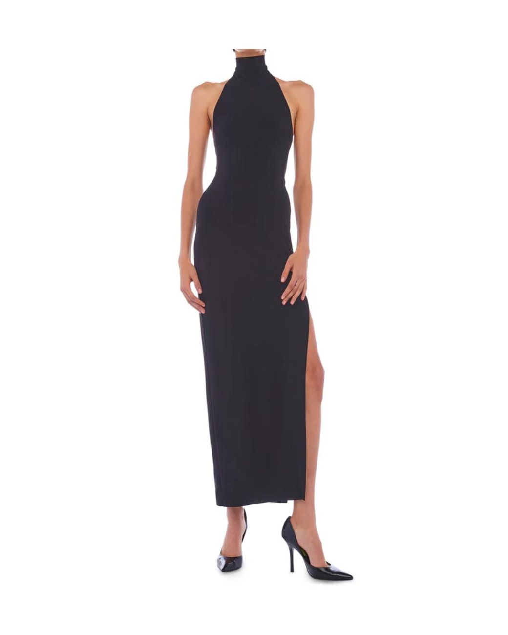 Norma Kamali Blue Open-Back Long Dress