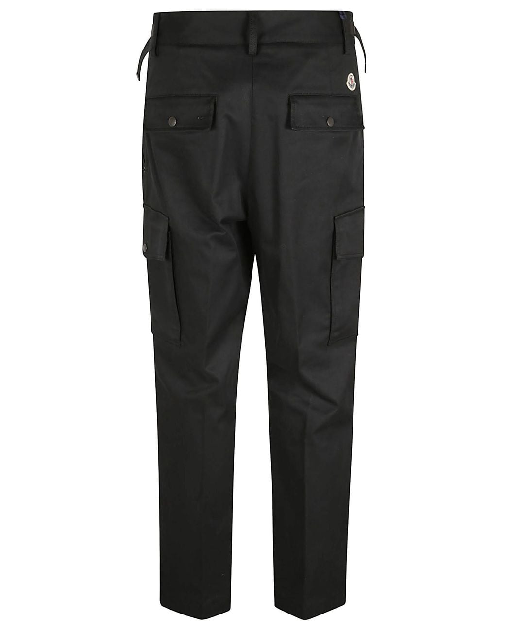 Moncler Black Gabardine Cargo Trousers for men