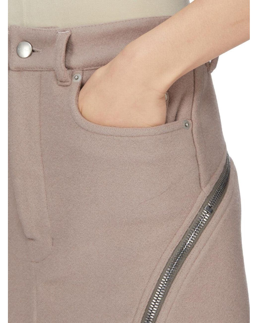 Rick Owens White Belted Midi Skirt