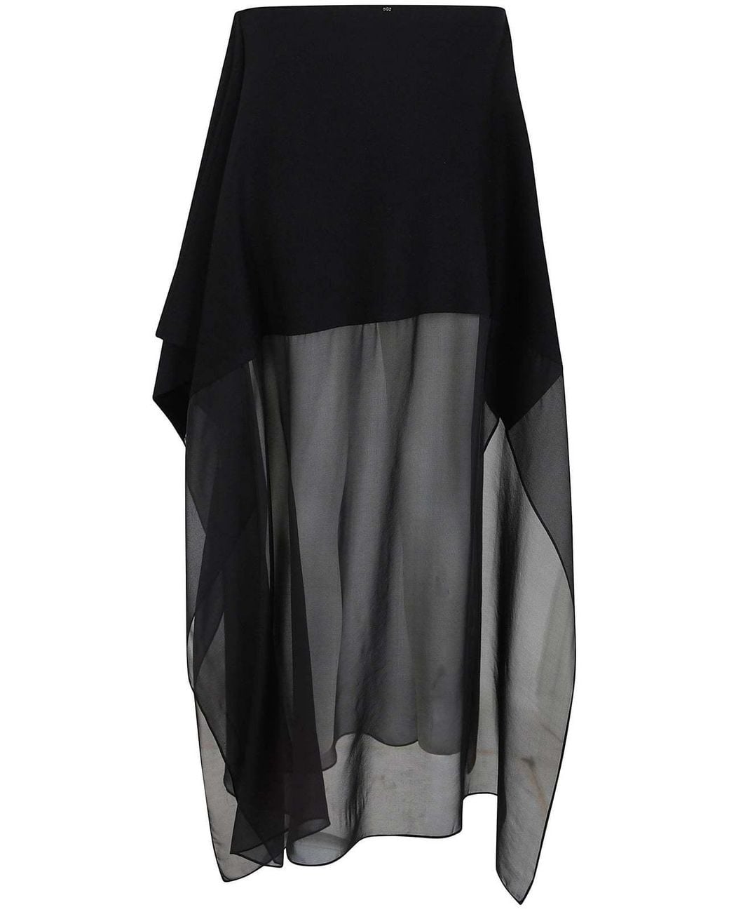 Sportmax Black Asymmetric Midi Skirt