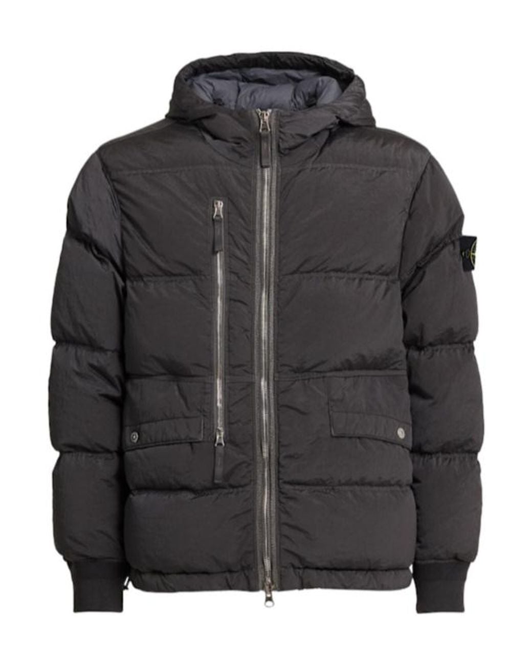 Stone Island Black Minimalist Short Down Jacket for men