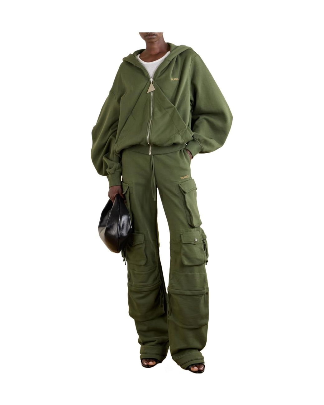 The Attico Green Cotton Tapered Cargo Pants