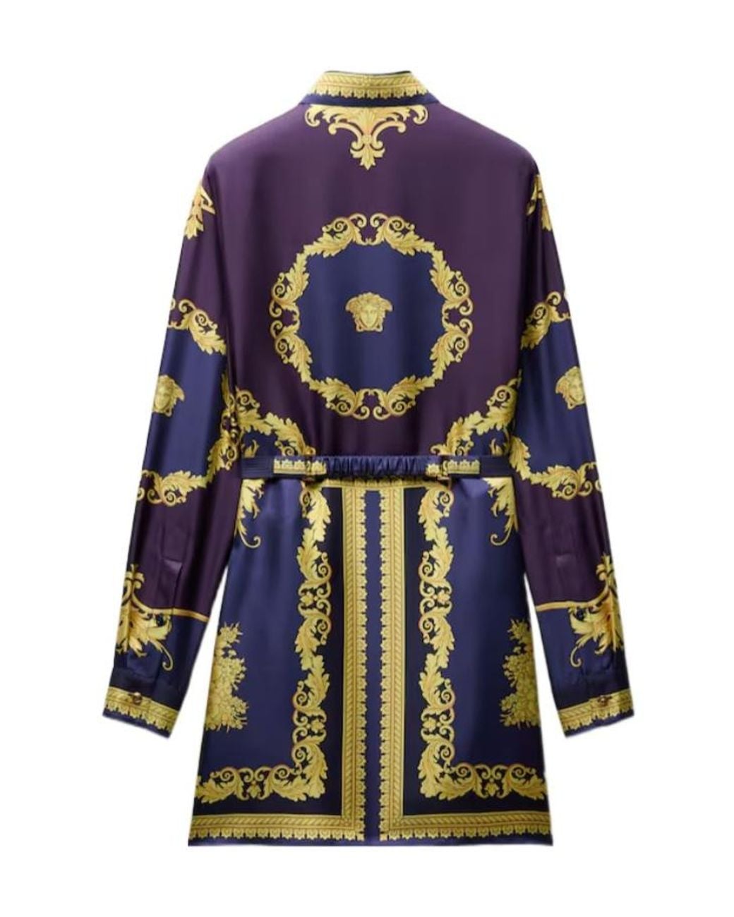 Versace Blue Printed Twill Mini Dress