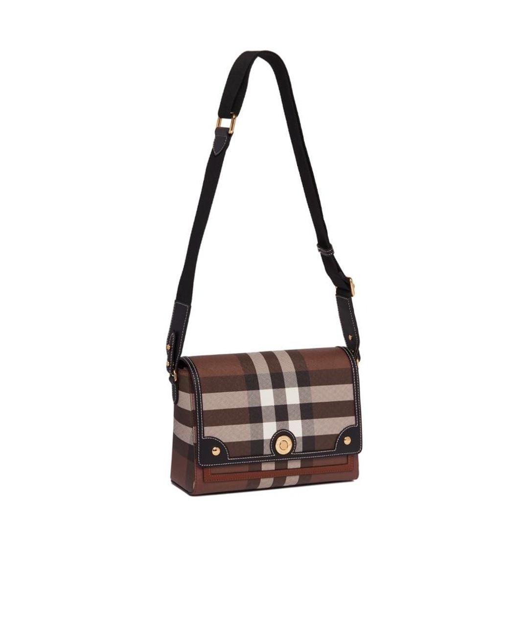 Burberry Brown Vintage Check Foldover-Top Shoulder Bag