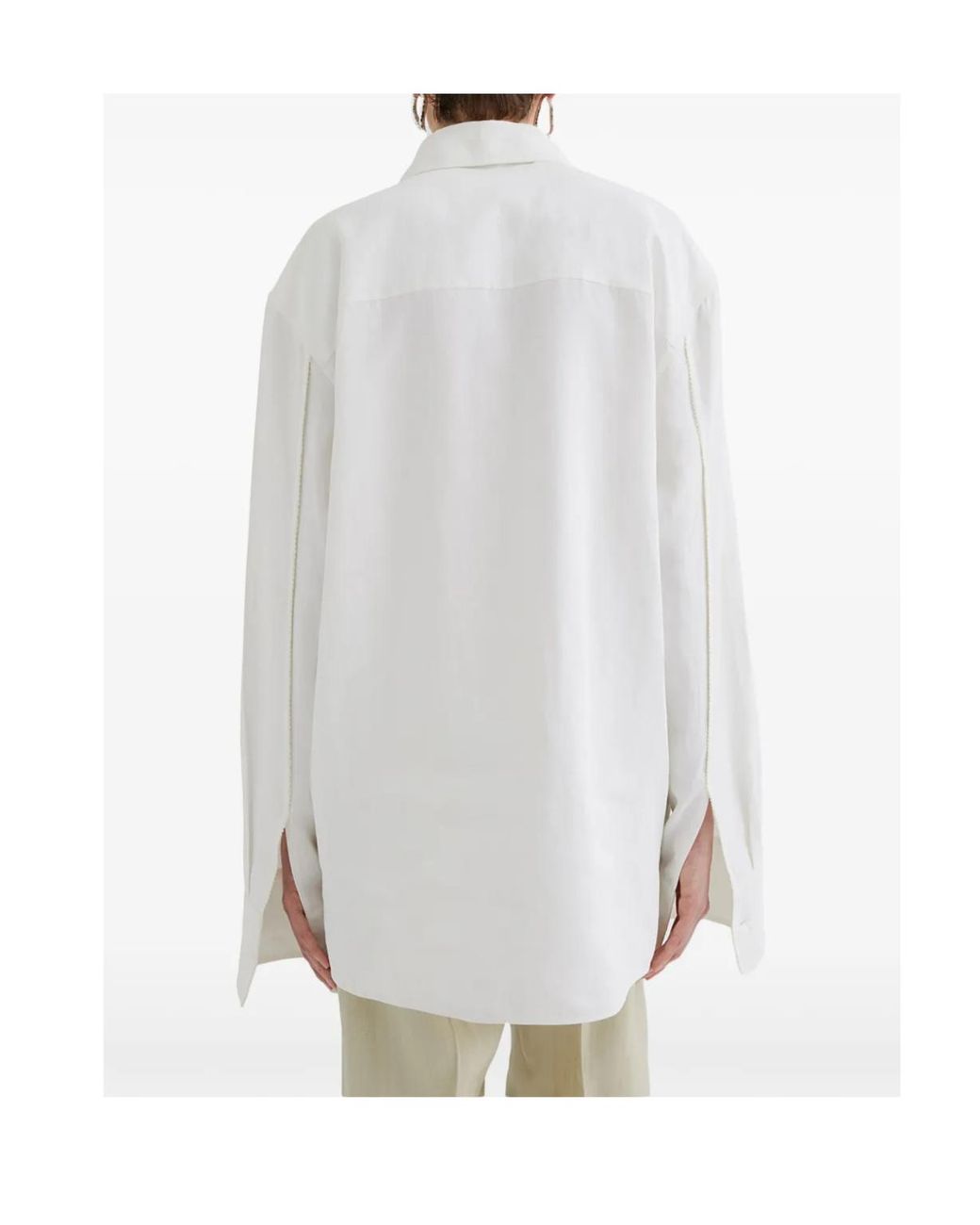 Jil Sander White Pleated Long Sleeves Shirt