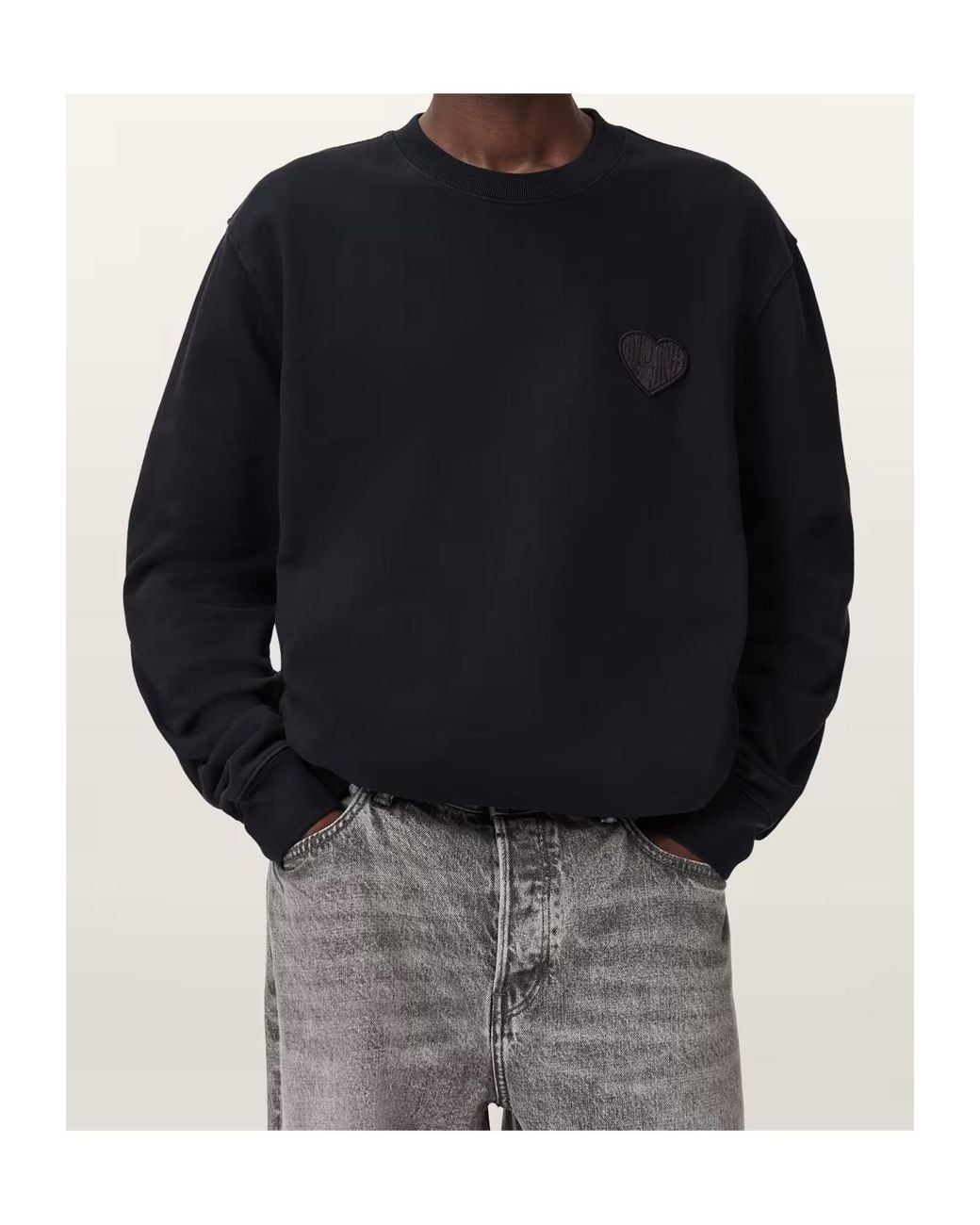 AllSaints Blue Lover Relaxed Crew Neck Jumper for men