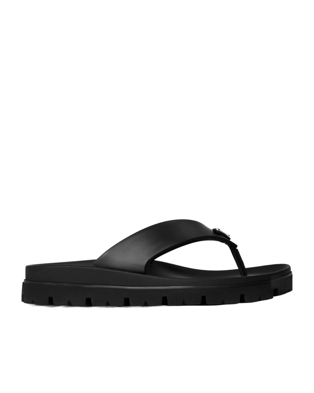 Prada Black Rubber Thong Sandals for men