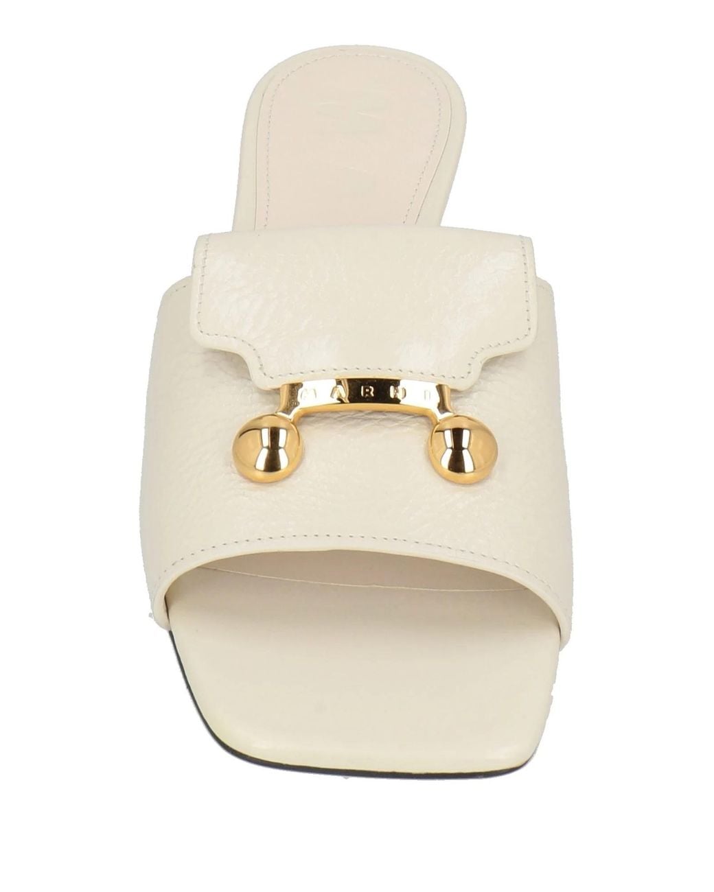 Marni White Simple Leather Slippers