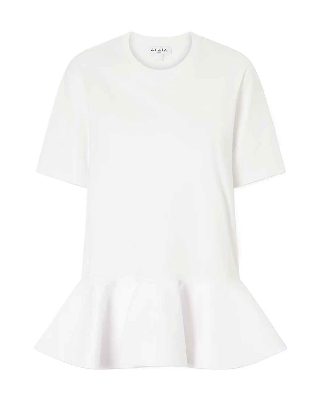 Alaïa White Alaïa Peplum Hem T-Shirt