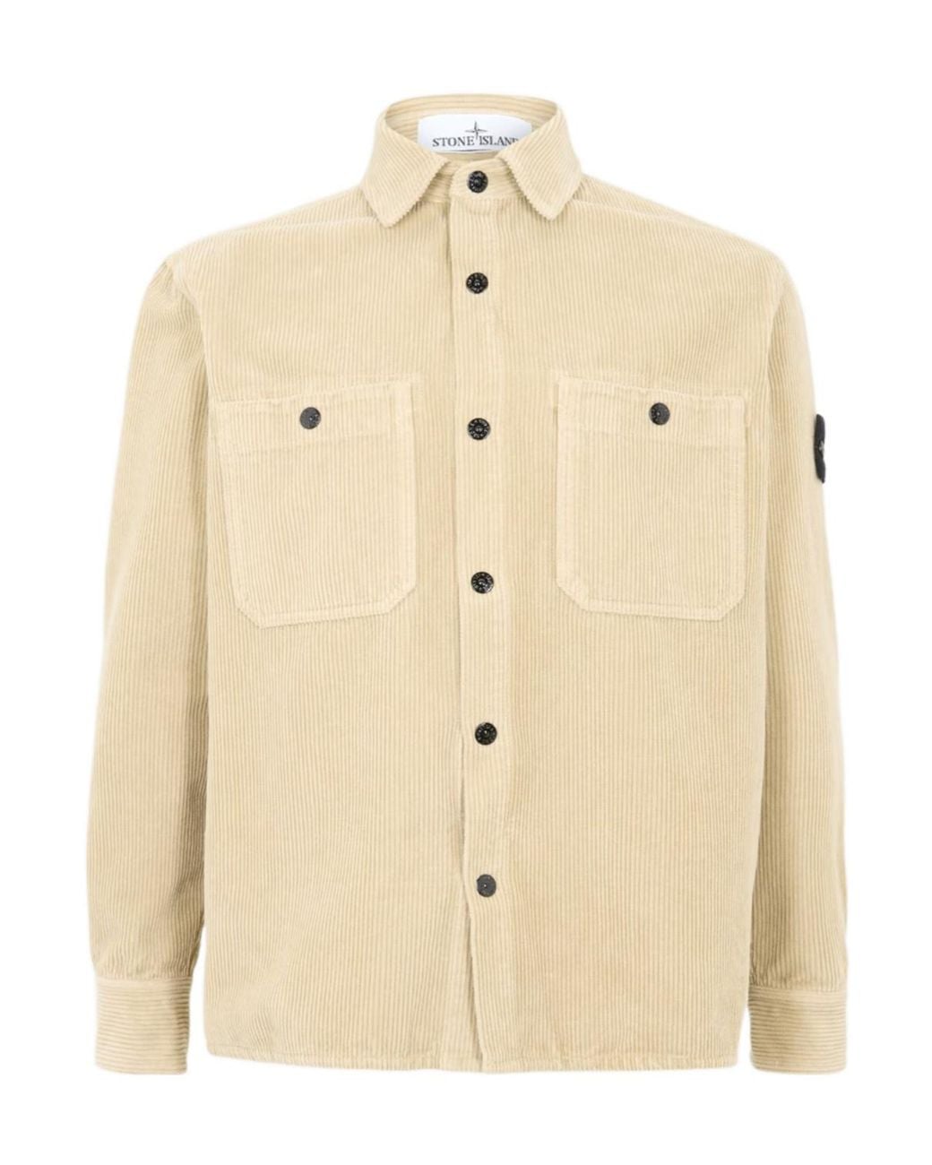 Stone Island Natural Corduroy Structured Overshirt for men