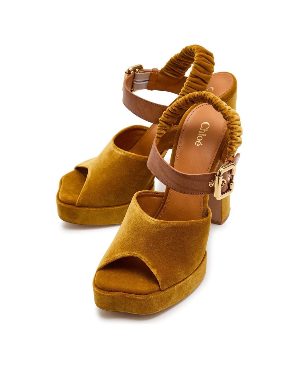 Chloé Brown Suede Heeled Sandals