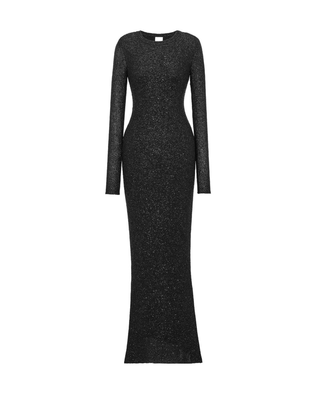 Saint Laurent Black Long Sequin Dress