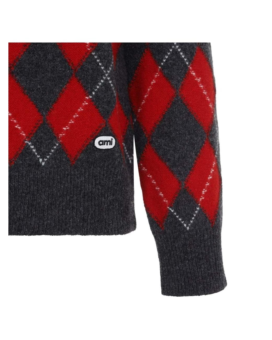 AMI Red Long-Sleeve Knit Top for men